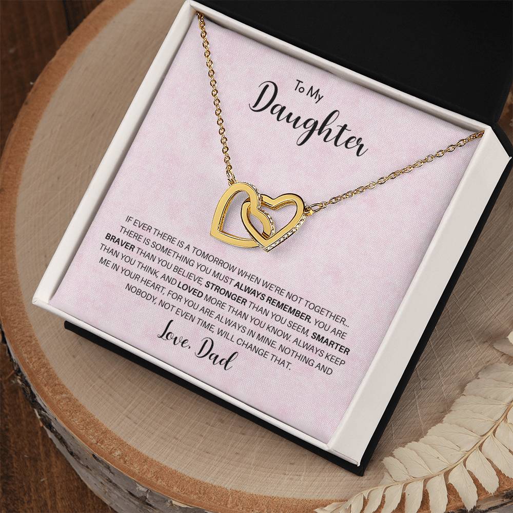 To My Daughter | You Are Braver Than You Believe - Interlocking Hearts necklace