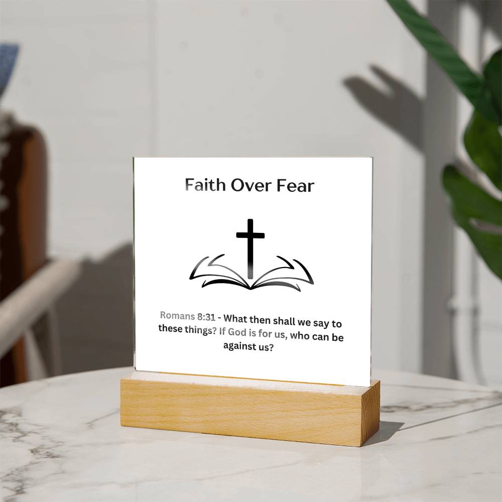 Faith Over Fear LED Stand