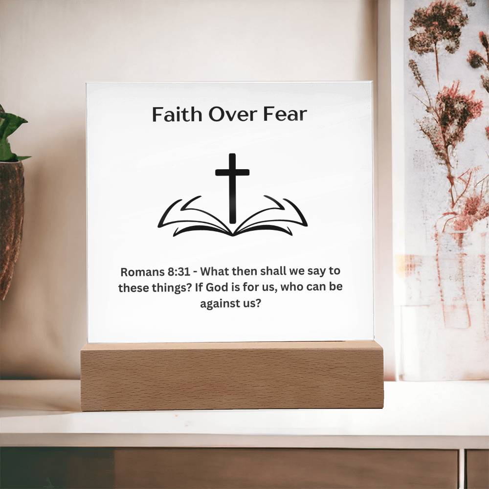 Faith Over Fear LED Stand