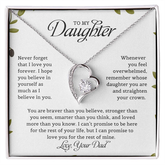 To My Daughter | Never Forget That I Love You - Forever Love Necklace